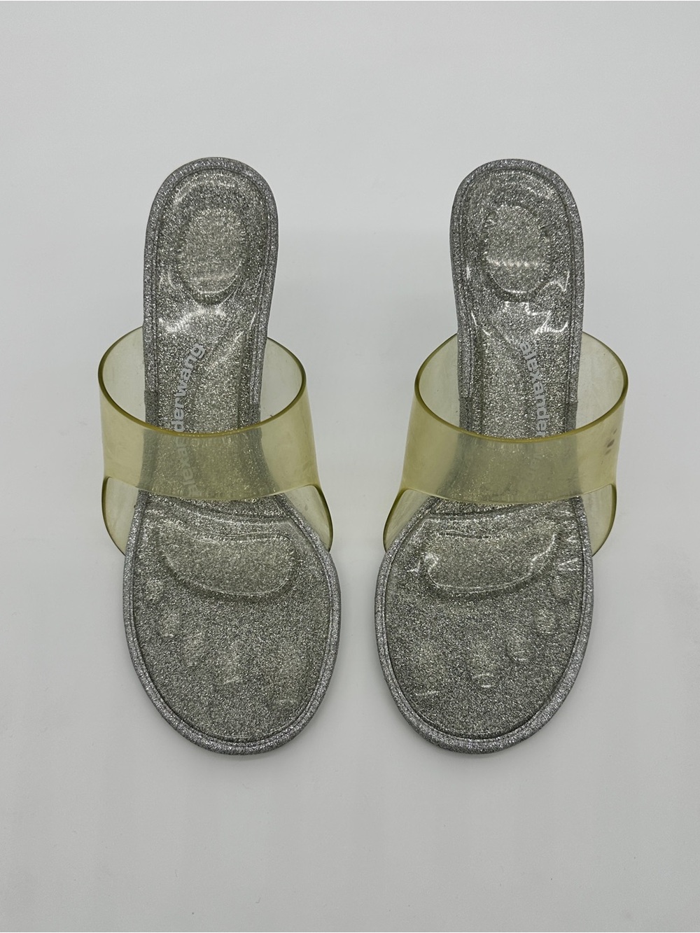 Alexander Wang Silver Glitter Mules